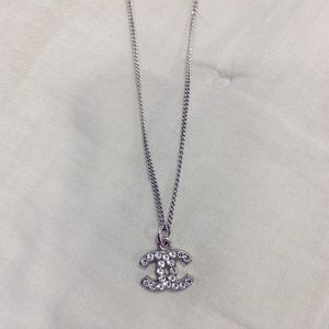 Chanel mini crystal CC pendant necklace